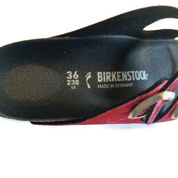 Birkenstock Womens Sz 5-5.5 Arizona BS Sandals EU 36 NARROW Fit Velvet Burgundy - Picture 2 of 10